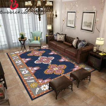 

Bubble Kiss Nordic Light Luxury Rugs For Living Room Carpet Ethnic Style Bedroom Carpet Blue Printed Pattern Carpet Bedside Rug