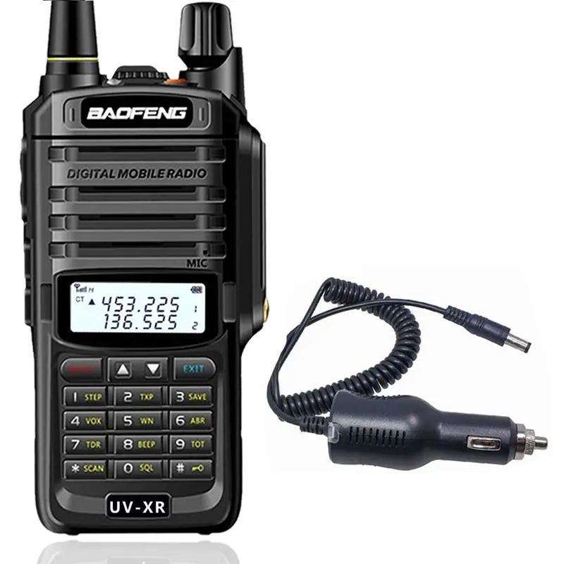 Baofeng UV-XR uv-9r uv9r плюс Водонепроницаемый иди и болтай Walkie Talkie 10 Вт мощное радио CB Портативный 10 км дальность двухстороннее радио - Цвет: add car charger