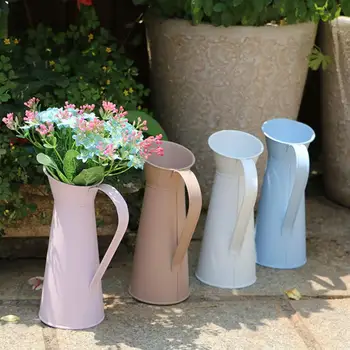 

1Pc Simple Iron Pitcher Watering Can Creative Fashion Dried Flower Vase Desktop Flower Arrangement Kettle Mini Coffeeppot (Rando
