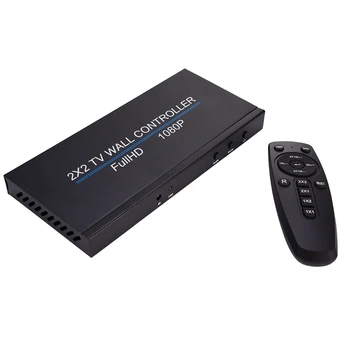 

Hot 2X2 Video Wall Controller 1 HDMI Input 4 HDMI Output 2X1/3X1/4X1/1X2/1X3/1X4 TV Processor Ies Stitching(US Plug)