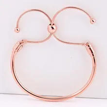 925 пробы Серебряный Браслет Роза моменты скользящая застежка регулируемый браслет подходит для женщин шарик шарм Diy Европа ювелирные изделия