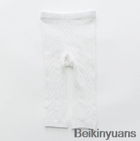 white Колготки для девочек на весну и осень, однотонные вертикальные колготки с высокой талией, детские колготки для девочек - Цвет: white