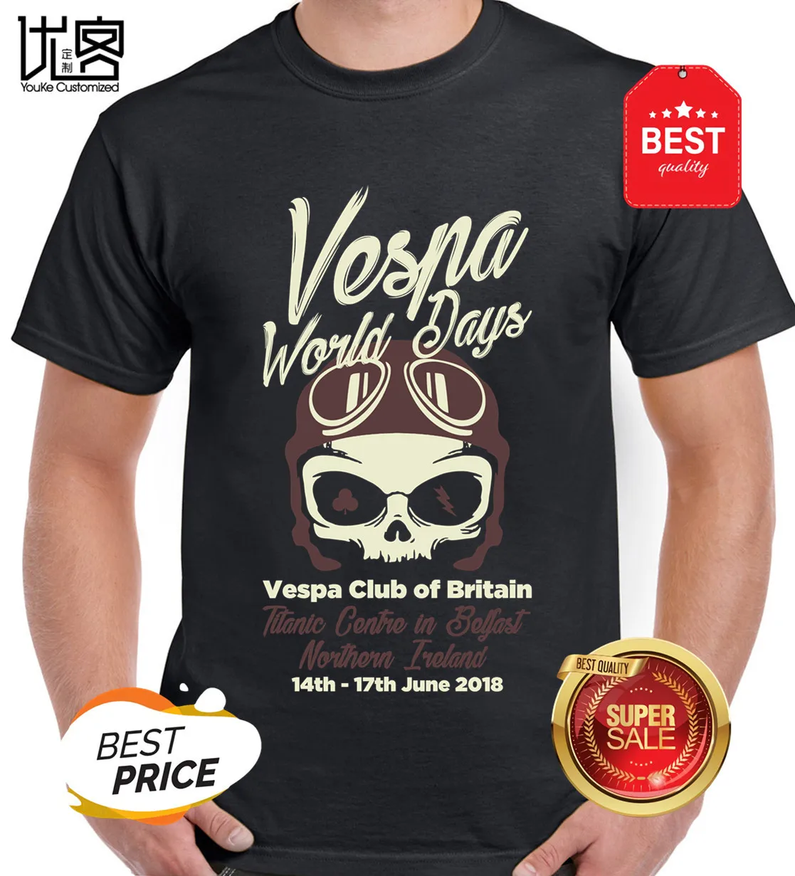 Мужская футболка с логотипом hombre camiseta на заказ мотоцикл vespa скутер 2019 | одежда