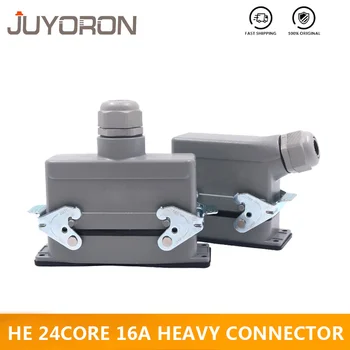 

Industrial Rectangular Heavy Duty Connector HDC-HE-024 24 Core Pin 16A Waterproof Aviation Plug Top and Side Line