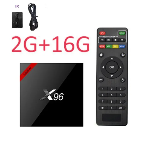 X96 S905W Android 7,1 Smart tv Box Amlogic S905W четырехъядерный Android 7.1.2 1 Гб 2 Гб ram 2,4G WiFi 4K HD X96 S905W телеприставка - Цвет: 2G 16G with IR