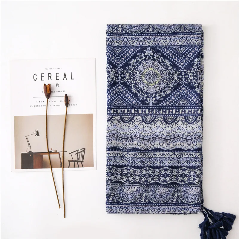 Винтажный хиджаб шарф foulard femme женский зимний осенний китайский стиль длинный напечатанный головной шарф пашмины Sjaal мусульманский хиджаб снуд