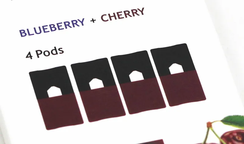 Blueberry and Cherry Mr Fog 1 мл 6% Nic Сменные стручки 10 вкусов совместимы с JUU1 упаковка из 4 шт - Цвет: Blueberry and Cherry