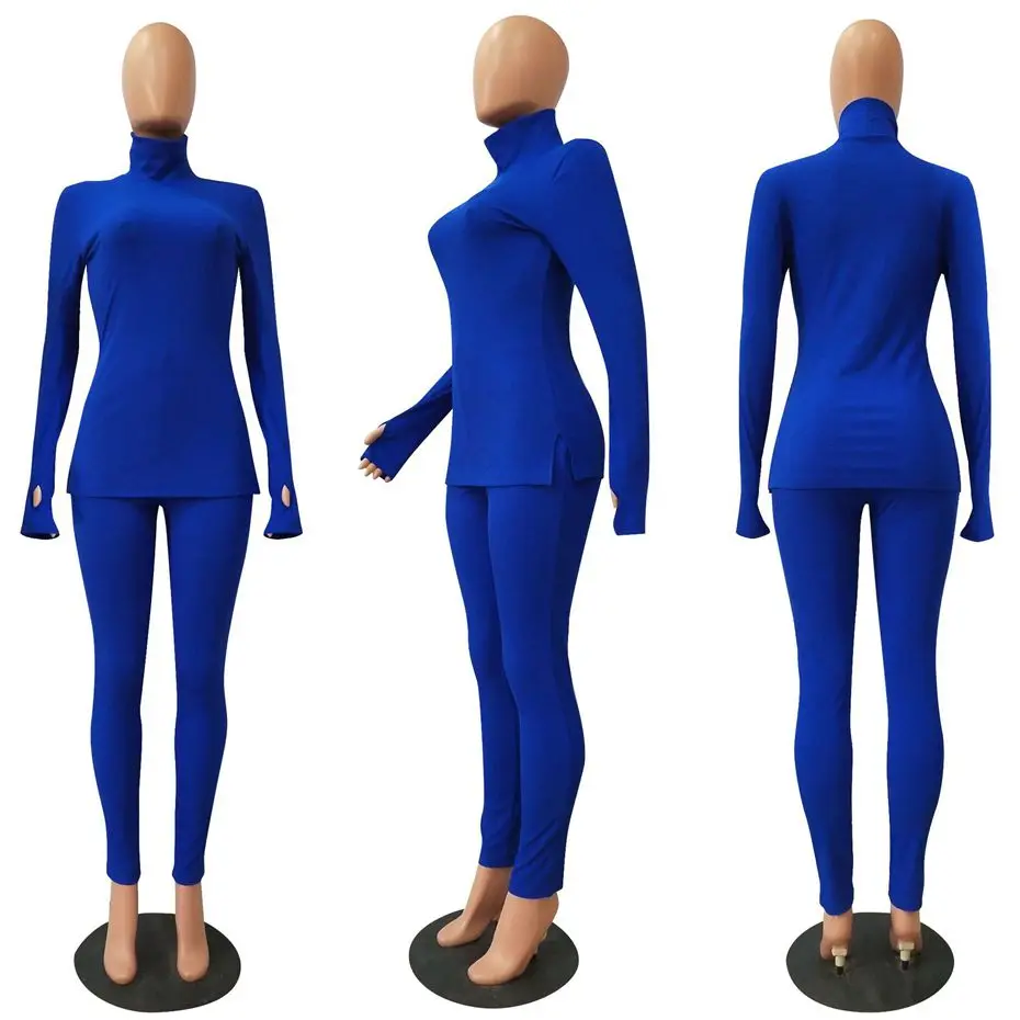HAOYUAN, трикотажный комплект из двух предметов, спортивный костюм, женская одежда, Топ с длинным рукавом, штаны, тренировочные костюмы, 2 предмета, осенние зимние наряды, подходящие комплекты