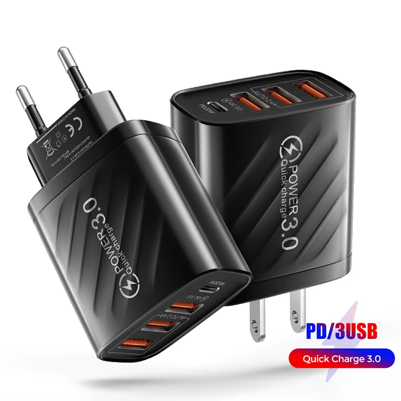 Зарядное устройство USB C 30 Вт быстрая зарядка для iphone 13 12 Xiaomi Huawei Samsung 3 0 4 адаптер