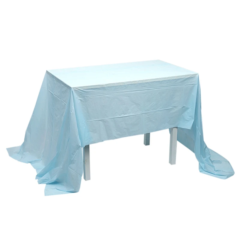 PEVA Disposable tablecloths Table Cloth Cover Party Catering Events Tableware, Light blue