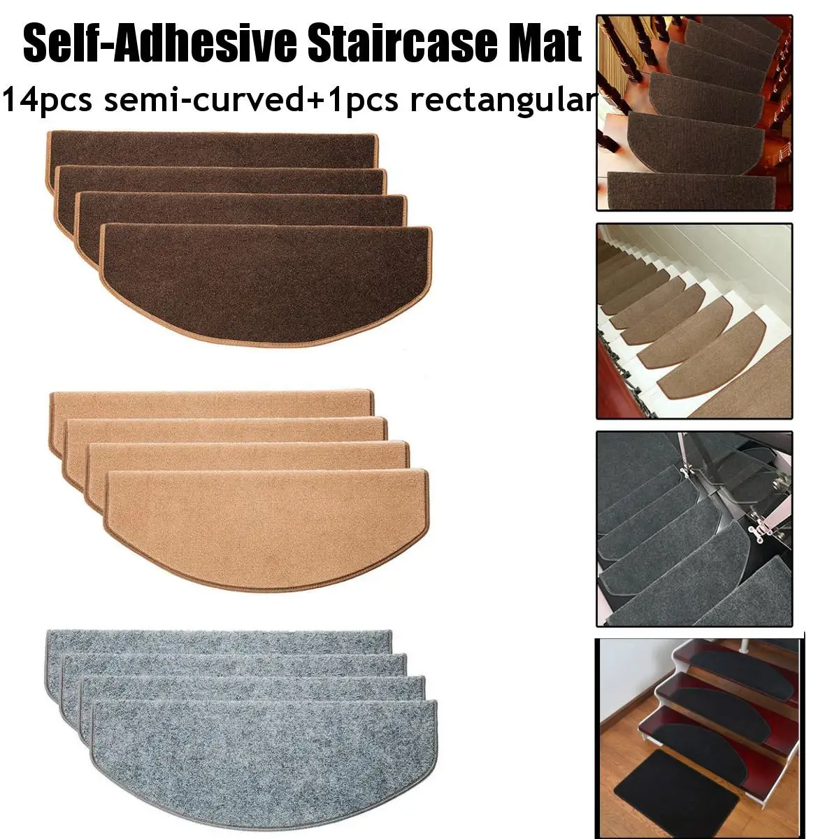 15 шт. самоклеящиеся коврики для лестниц, Противоскользящие коврики, безопасные бесшумные коврики, безопасные лестничные коврики для дома