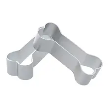 2x Dog Bone Silver Stainless Steel Baking Cookie Cutter Biscuit Cake Making Party Favor