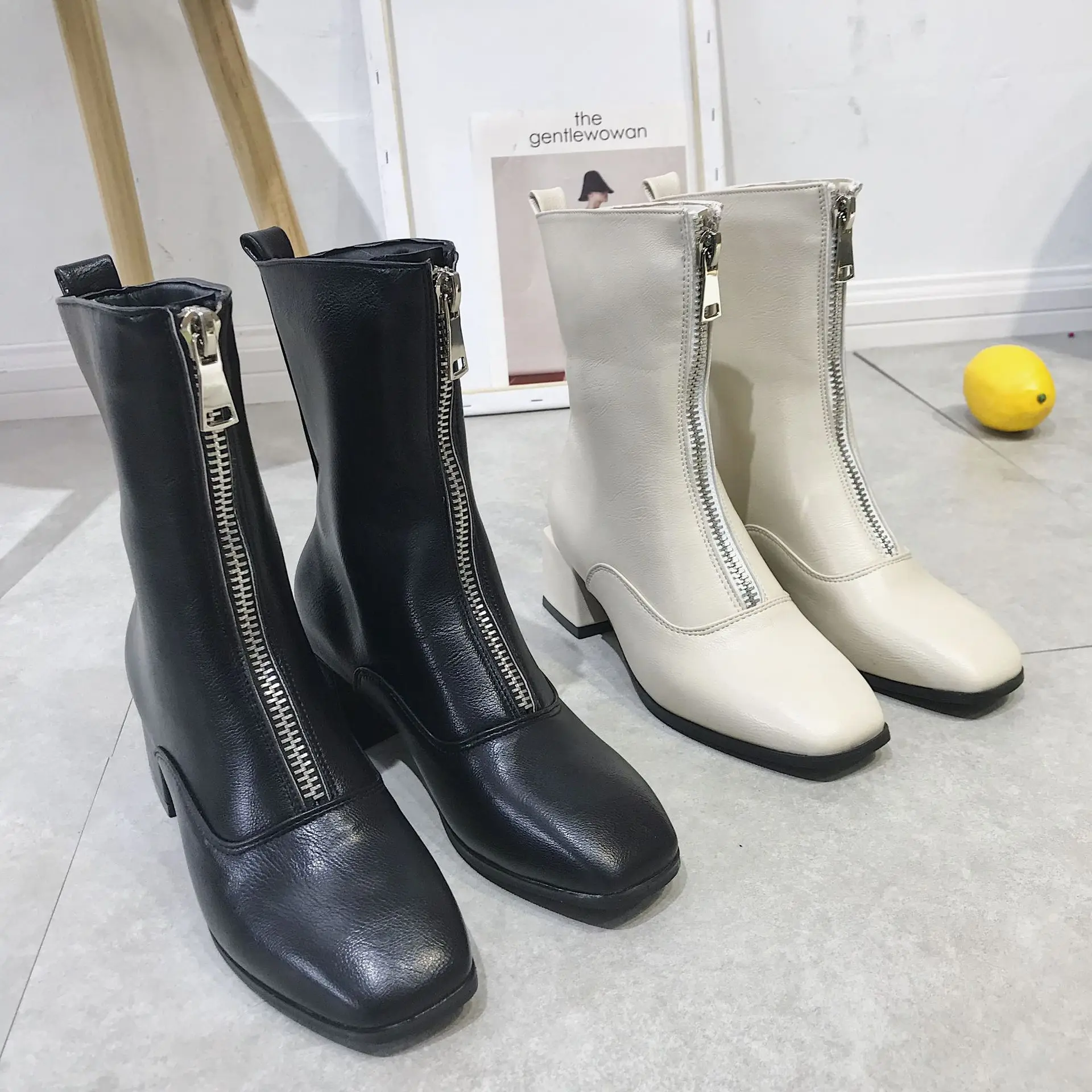 

Online Celebrity Guidi Boots Front Zipper 2019 New Style Autumn British-Style Short Boots Flat Thin Boots Handsome Martin Boots