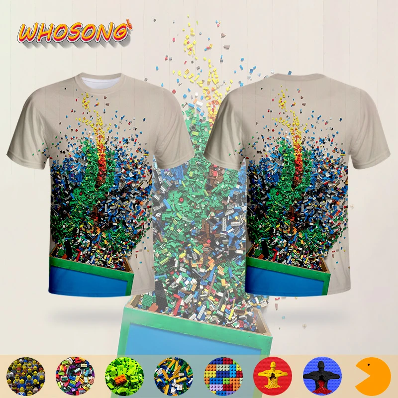 Lego Streetwear Colorful Funny Toys T Shirt Whosong 3d Family Clothes Popular Tops Hot Sale New Design Men Tees - T-shirts - AliExpress