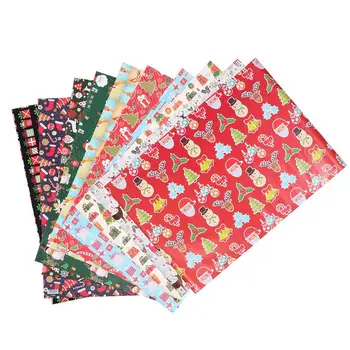 

10pcs Christmas Theme Gift Wrapping Paper Creative Holiday Gift Decorations Christmas Gift Bag Wrapping Paper