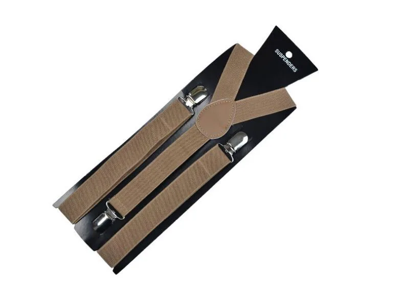 Khaki 20 шт./лот эластичные кожаные подтяжки для мужчин 3 зажимы подтяжек винтажные мужские s женские подтяжки для брюк Свадебные подтяжки для юбки - Цвет: Khaki