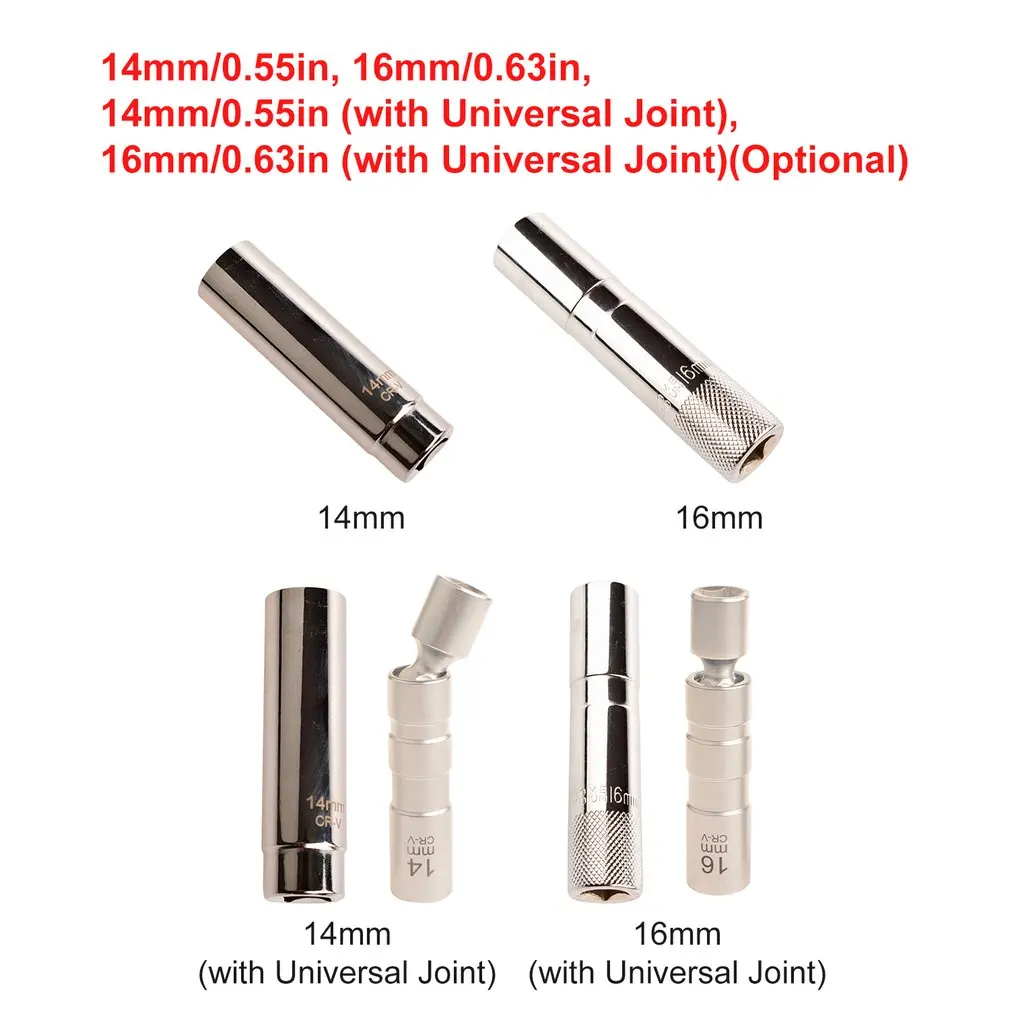 MXITA High Strength Magnetic Thin Wall Spark Plug Socket Wrench 16mm 14mm Spark Plug Socket Magnetic Removal Tool