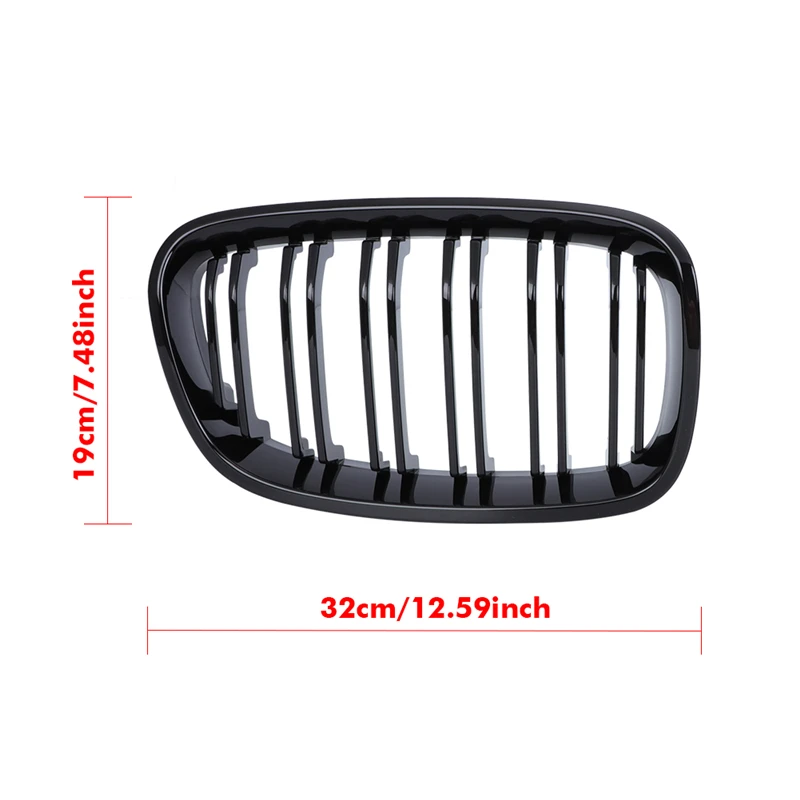 Double Line Front Kidney Grille Hood Grills For BMW F21 F20 1 Series 2011 - 2014 Matte Gloss Black Grill Grille Car Accessories car air vent cover