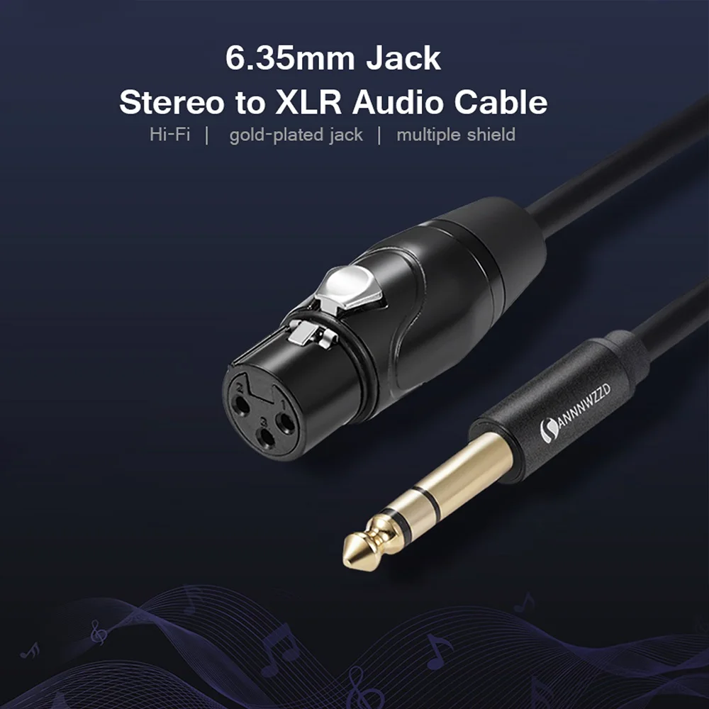 

6.35mm Jack to XLR Cable Male to Female Professional Audio Cable 10M for Microphones Speakers Sound Consoles Amplifier XLR Cable