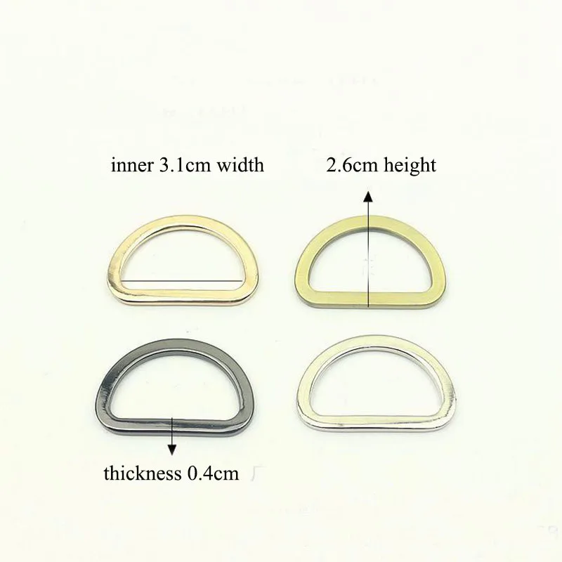 30Pcs 32mm Silver Brass Gold Metal O D Rings for Webbing Strapping Bags Handbag Dog Collar Hardware LeatherCraft Accessories