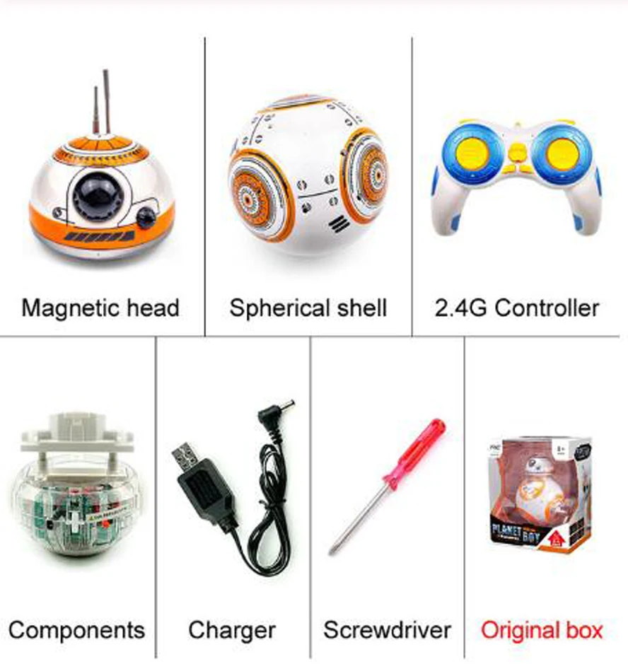 Звездные войны RC BB8 робот интеллектуальное обновление со звуком фигурка смарт-жестов индукции электрические подарочные шарики игрушка 2,4 г для детей