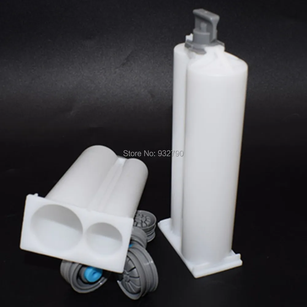 

2pcs AB Epoxy Gun Cartridge 50ml 1:2 Disposable Dual Glue Cartridge PP Mixer 2:1 Epoxy Resin Adhesive Cartridge Gun Dispenser