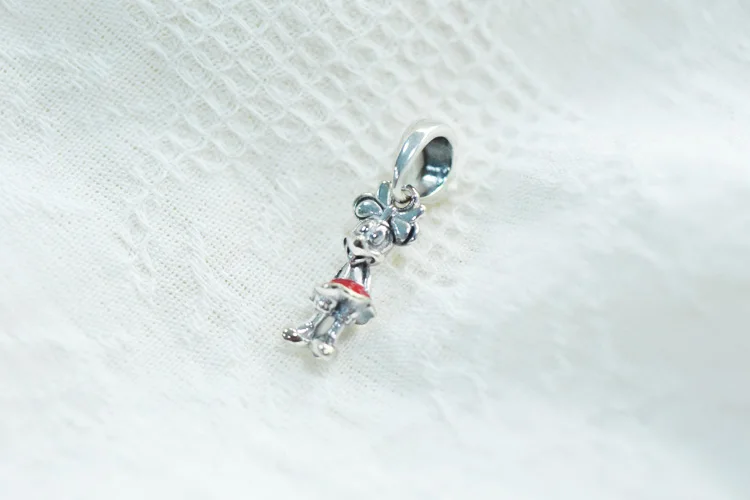 Модные серебряные бусины 925 пробы шармы с мультяшной мышкой, подходят для оригинальных браслетов Pandora, женские ювелирные изделия DIY