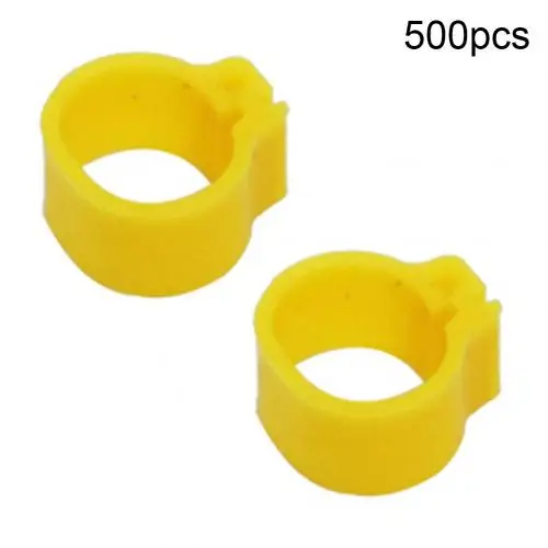 Yellow 500pcs Кольцо для ног для домашних птиц голубь Попугай Птицы перепелиные куриные ноги пластиковый зажим - Цвет: Yellow 500pcs