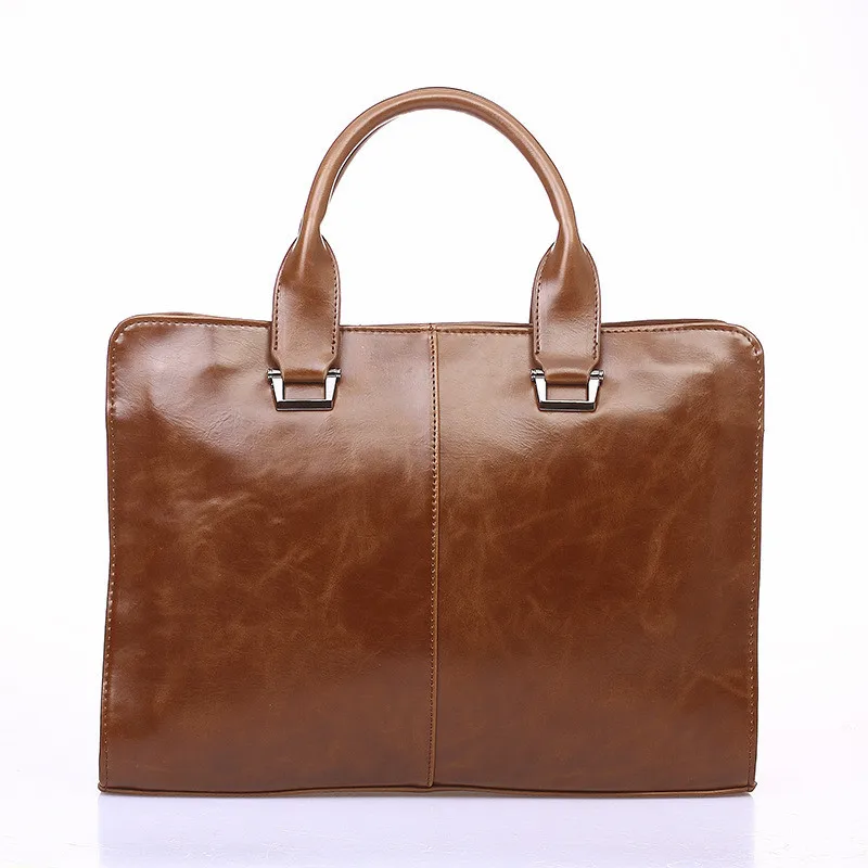 Новое поступление, Высококачественная Мужская сумка-мессенджер из искусственной кожи, Брендовые мужские портфели, деловая мужская сумка для ноутбука - Цвет: brown