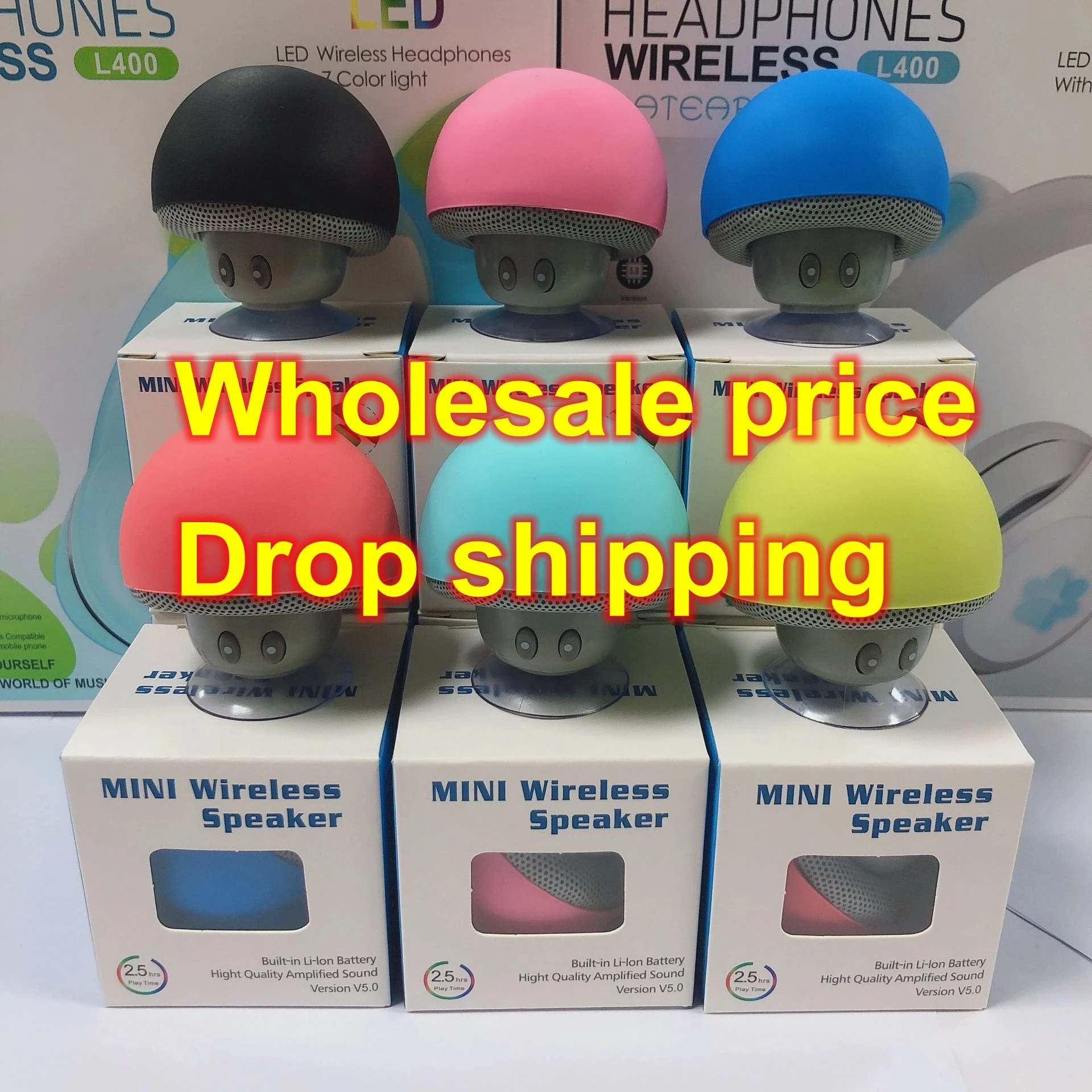 Mini Portable Small Mushroom Wireless Bluetooth Speaker Silicone Suction Cup Phone Holder Audio Player For iphone xiaomi huawei |