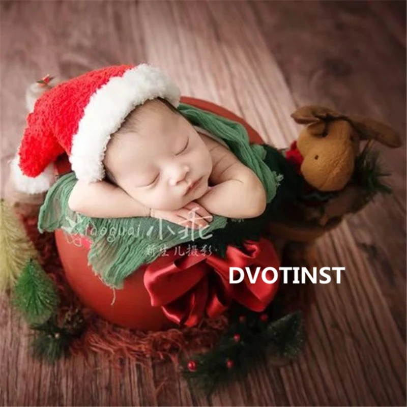 Реквизит для фотосъемки новорожденных Dvotinst милый Санта-Клаус шляпа