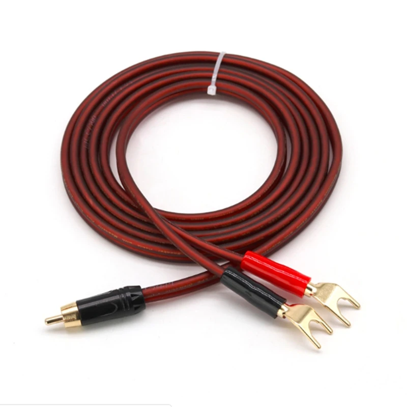 

Premium Active Speaker Cable RCA to Dual Banana 2Y Spade Plug 2.0 Pin for Sound Mixer AMP Gold Plating Audio Cable 1M 2M 3M 5M