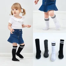 High tube children soft rubber soles toddler shoes baby girl cotton floor socks