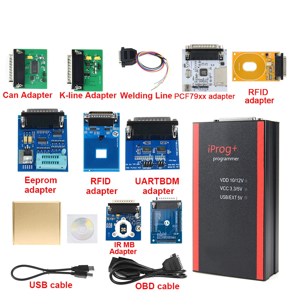 2022 V87 Iprog+ Key Programmer Support IMMO + Reset Iprog Pro Till 2019 with 11 adapter with free shipping engine temperature gauges Diagnostic Tools