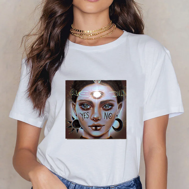 White03 Female T-shirt harajuku gym gothic hope world clothes t shirt women tops friends vlone vintage stranger things ariana grande - Цвет: White03