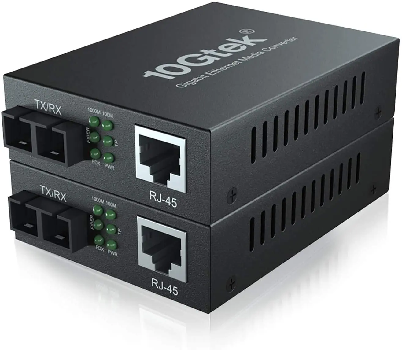 2-pack Gigabit Media Converter 10/100/1000Base-Tx to 1000Base-LX singlemode 20km 10 100 1000base t to 1000base sx smart gigabit converter