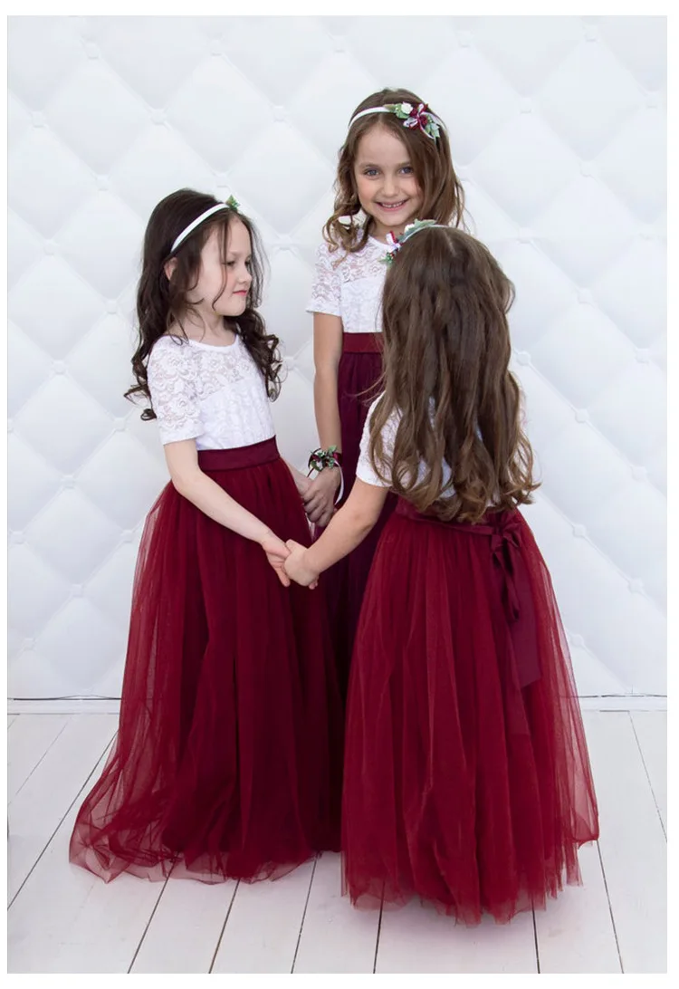 Детское нарядное кружевное платье с лепестками для девочек, детская одежда подружки невесты, элегантное платье для де