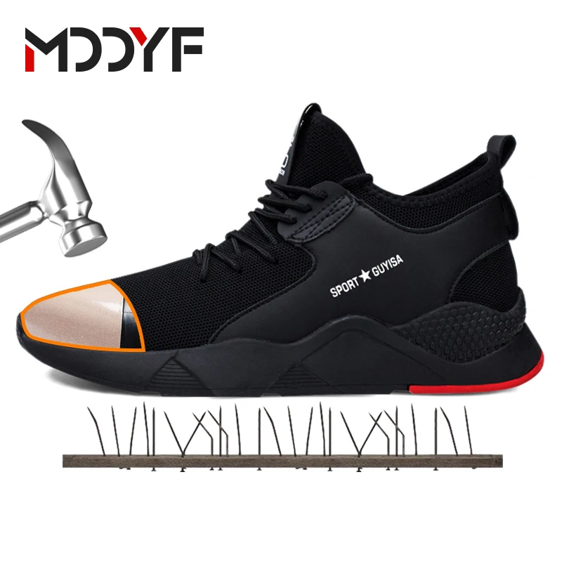 

MODYF Men Composite Cap Toe Work Safety Shoes Lightweight Breathable Reflective Non-slip Casual Sneaker