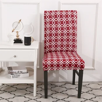 

Grid Elastic Stretch Chair Cover Printing Dining Chair Slipcover Modern Anti-dirty Removable Seat Case Home Furniture Decor