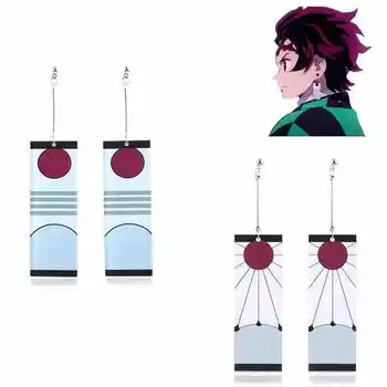 

New Anime Earrings Demon Slayer Kimetsu No Yaiba Ghost Blade Cosplay kamado tanjirou Jewelry Accessary for men and women eyering