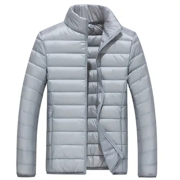 

Light Thin Down Jacket Men's 2019 Fashion New Slim Collar White Duck Down Short Men's Outerwear Solid Color Down Jacket JIA478
