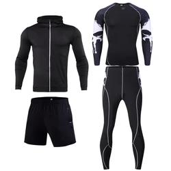 Men's Running Suit Gym Tights Thermal Underwear Spartan Compression Fitness MMA Rashguard Men's Quick-drying Tights Tracksuit