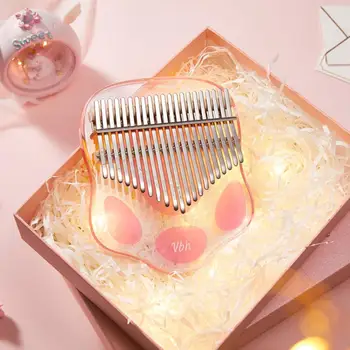 

21-Key kalimba Thumb Piano Transparent Cat Claw Model with Bag Musical Instruments For Beginner Gift Toys