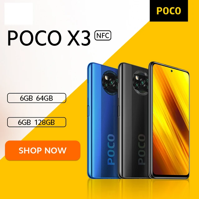 Smartphone POCO X3 - Versão Global - NFC -Processador Snapdragon -  Câmera de 64mp - Bateria de 5160mah- Carregamento Turbo com 33w 1