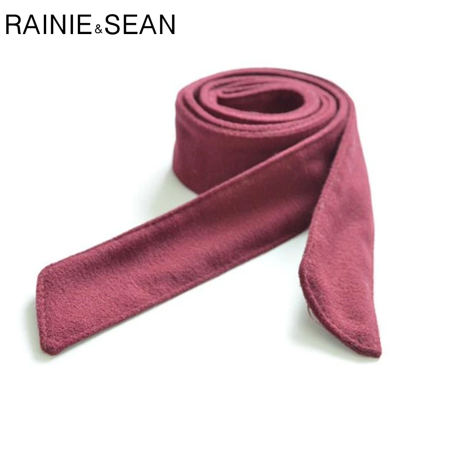 Renie SEAN бархатные пояса для женщин, одноцветные, с бантом, красные, черные, зимние, Дамский Пояс, ремень, женский пояс, пальто, аксессуары