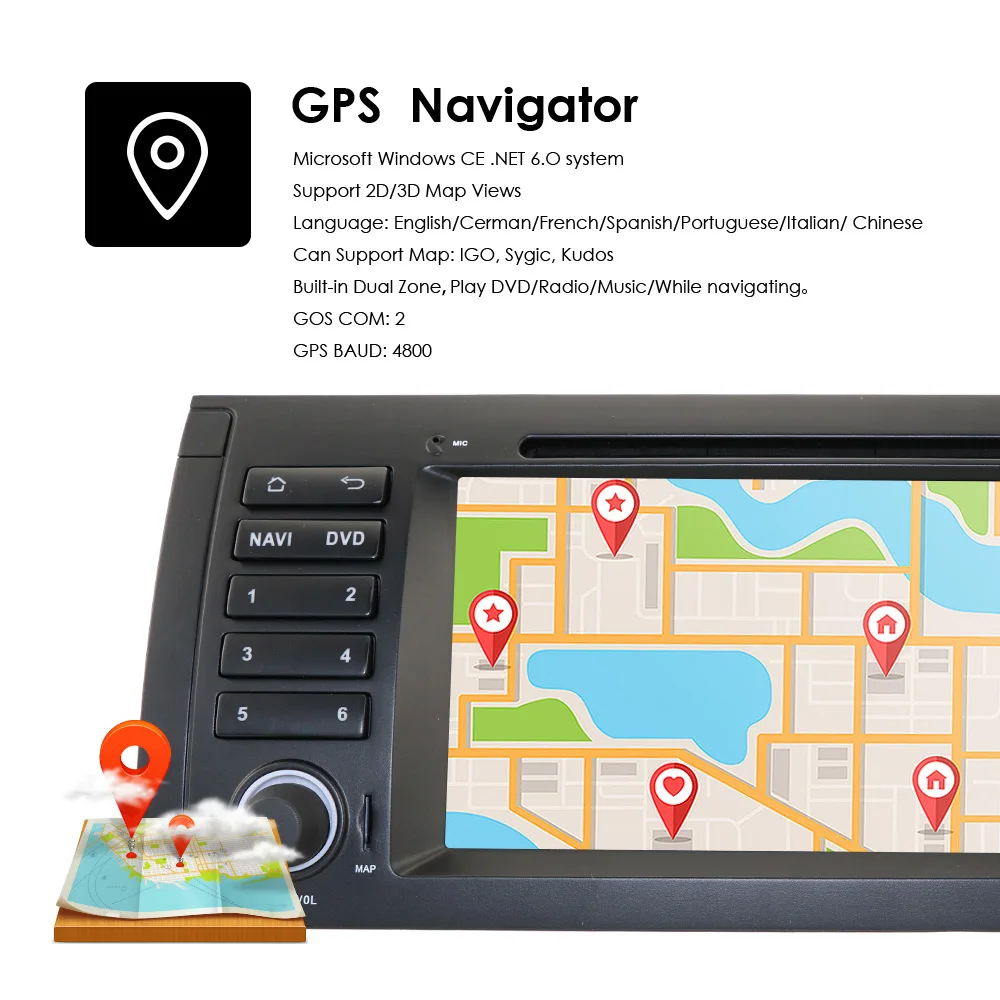 Excellent Ossuret 1 Din HD Car Multimedia Player Car Radio Stereo Car GPS Navigation 9 inch For BMW E53 E39 X5 Audio Player USB RDS DAB BT 4