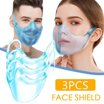 

3/5 pcs Transparent Face Shield Dust-proof Full Face Cover Safety For Adult Working Use Prevent Saliva Splash Clear Face Mask
