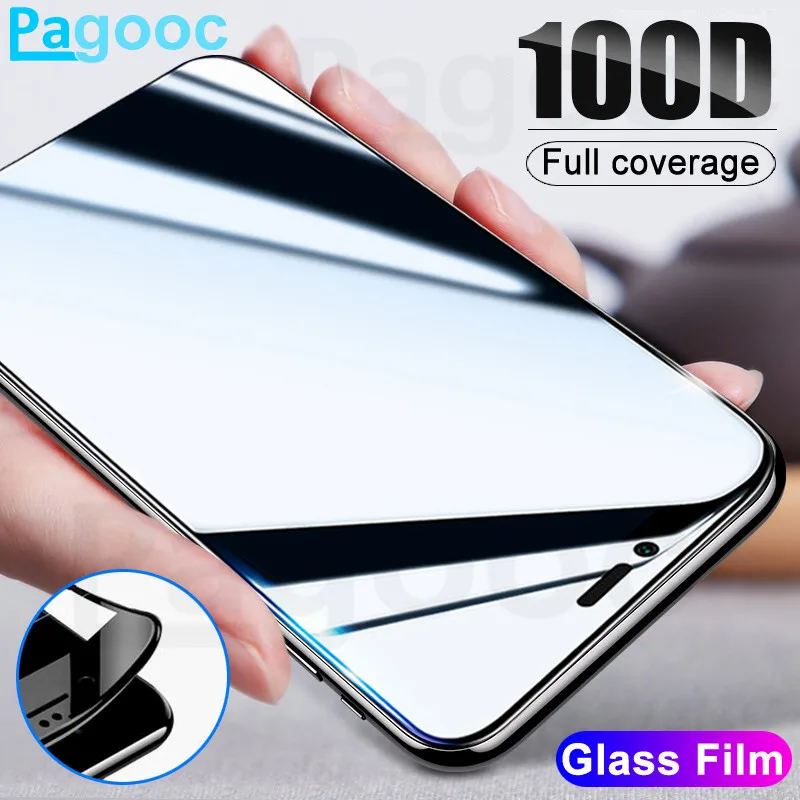 100D закругленные края полное покрытие Защитное стекло для iPhone 7 8 6 6S Plus X XR 11 Pro Xs Max закаленное защитное стекло пленка