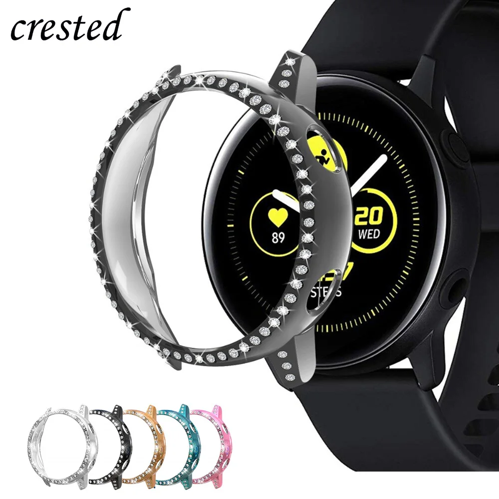 Блестящий чехол для samsung galaxy watch Active cover Diamond TUP Защитная пленка экрана бампер
