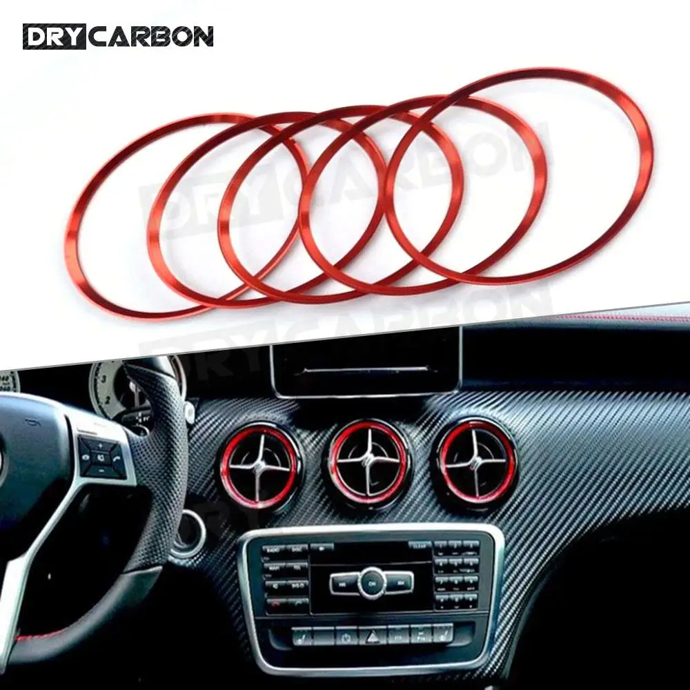 10 Bandes Décoratives Pour Aérations De Climatisation Voiture - Adhésifs Rayures Rouges Brillantes